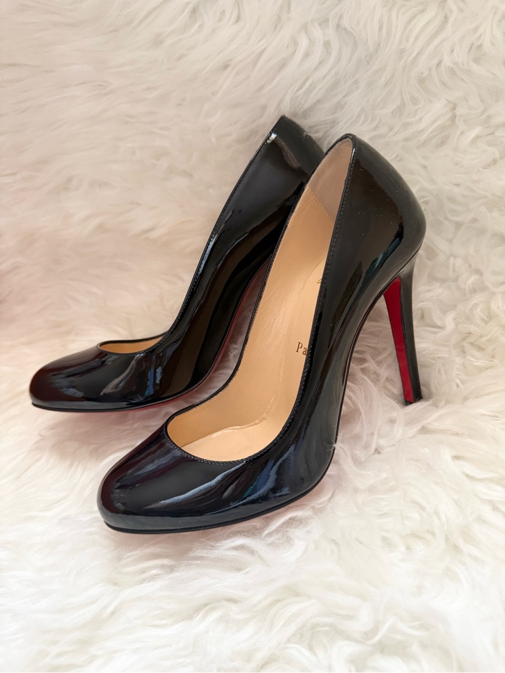 Christian Louboutin Fifille 100 Patent Leather Heels Pumps in Black - Picture 2 of 10